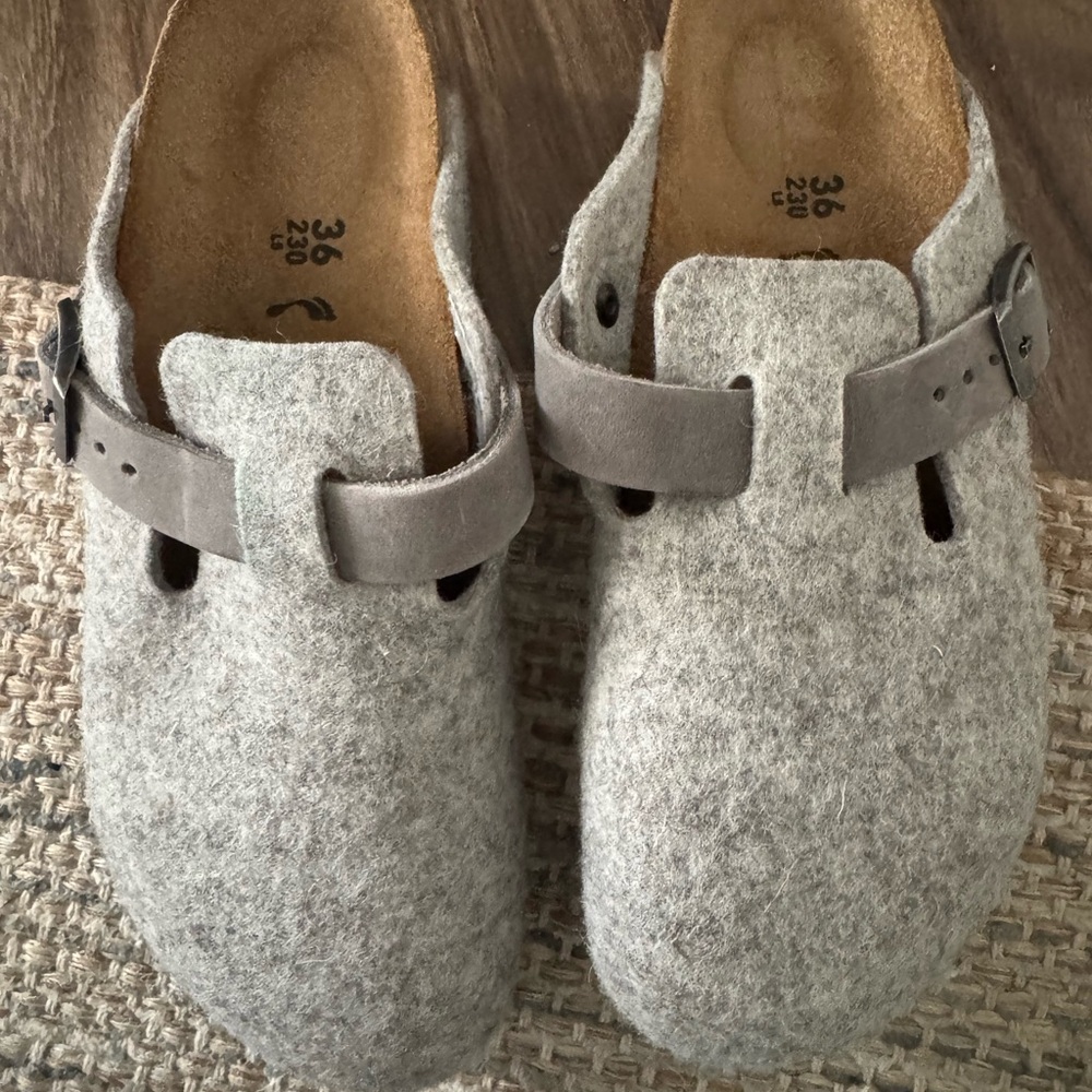 Gray wool Birkenstocks size 36